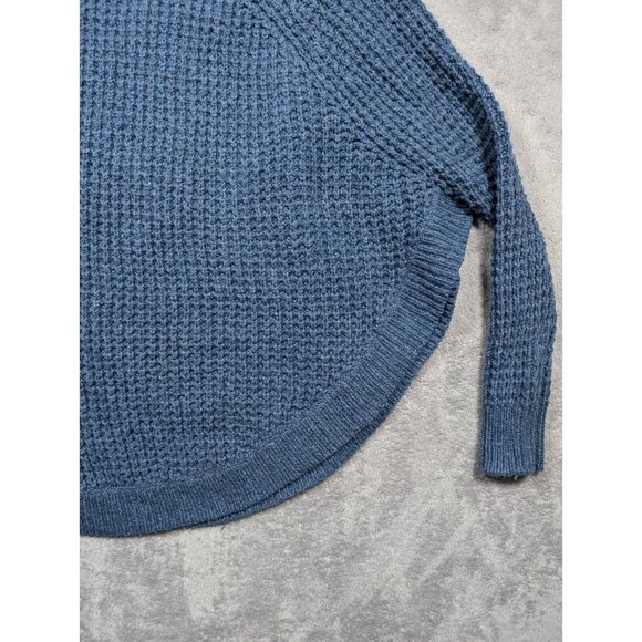 Lauren Ralph Lauren Sweater Womens Size Medium Blue Poncho Waffle Knit Pullover - Picture 6 of 12